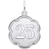 Sterling Silver Scalloped 25 Disc Charm